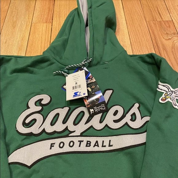 PHILADELPHIA EAGLES Vtg 90s Hoodie STARTER Script - Picture 2 of 7